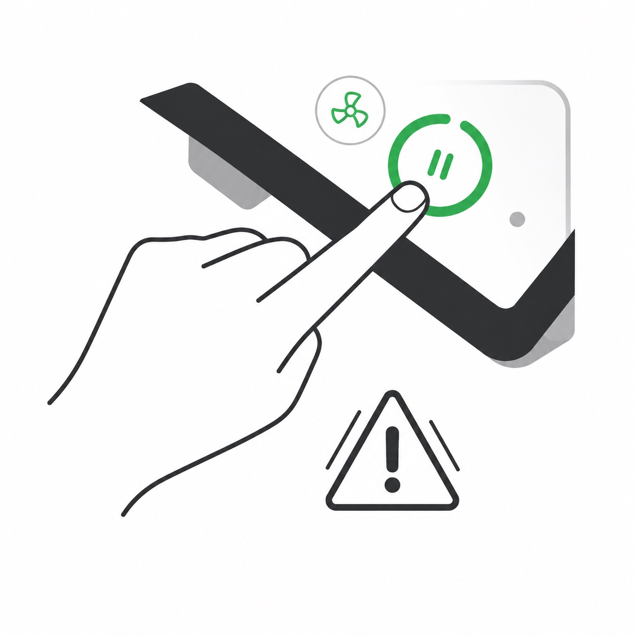 Pictogram: de tijd instellen en op het groene start-icoon tikken
