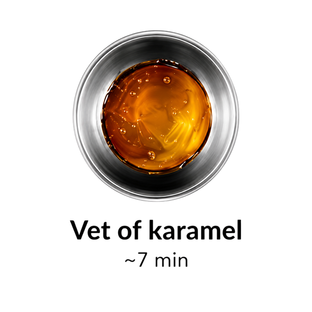 Pictogram van het voorreinig-programma Vet of karamel